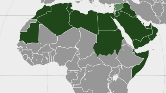 La Ligue Arabe (en vert) est une organisation régionale à statut d’observateur auprès de l'Organisation des Nations unies. (cc-by-sa Danalm000).