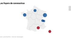 CARTE - Coronavirus : deux nouveaux foyers de contamination en France