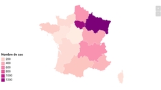 CARTE - Plus de 5 000 cas de coronavirus en France