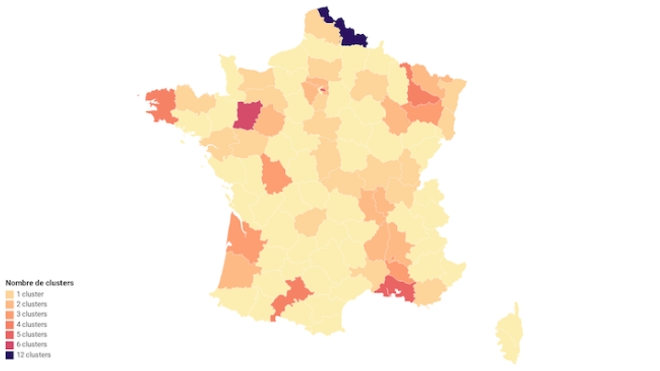 CARTE. Combien y a-t-il de clusters en France ?