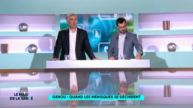 Régis Boxelé et Benoît Thevenet expliquent le rôle des ménisques