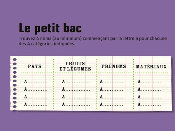 J - Le petit bac © PlayBac
