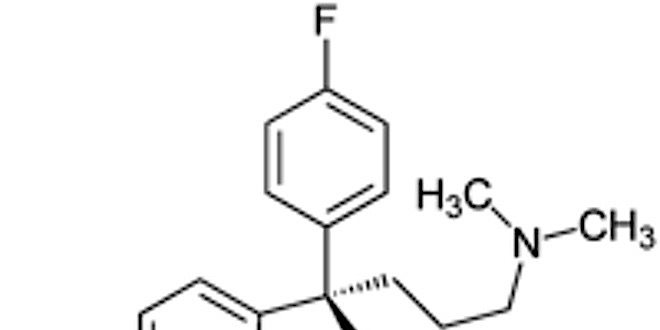 En haut, R-citalopram, la molécule initialement commercialisée par Lundbeck. En bas, l'escitalopram, énantiomère du R-citalopram. Deux brevets distincts, mais en terme d'effets thérapeutiques : bonnet blanc et blanc bonnet.