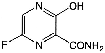 Représentation de la molécule favipiravir