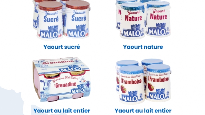 Les yaourts de la marque Malo sont visés par un rappel de produits