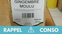 Rappel produit : Gingembre moulu en pot et en sachet