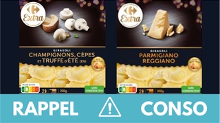 Rappel produit : raviolis Carrefour en sachet