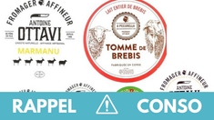 Rappel produit : Tomme, Marmanu... plusieurs fromages de brebis et de chèvre