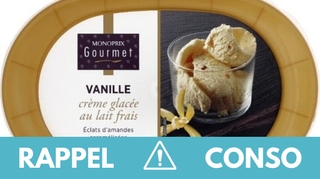 Rappel produit : glaces à la vanille
