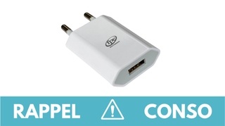 Rappel produit : chargeur de smartphone