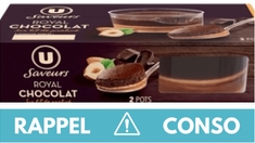 Rappel produit : Desserts chocolat U