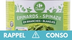 Rappel produit : épinards en branches Carrefour