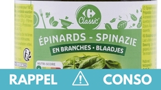 Rappel produit : épinards en branches Carrefour