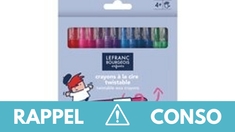 Rappel produit : Crayons de couleur