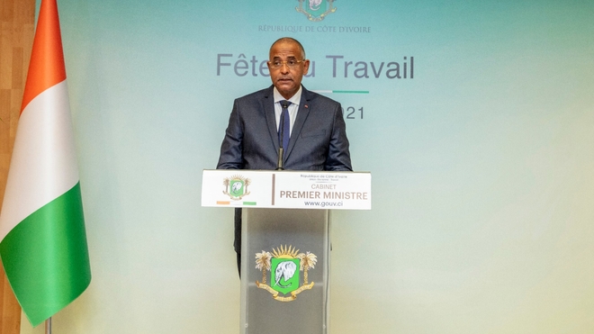 Patrick Achi lors d'une allocution, à l'occasion de la fête du Travail (photo d'illustration)