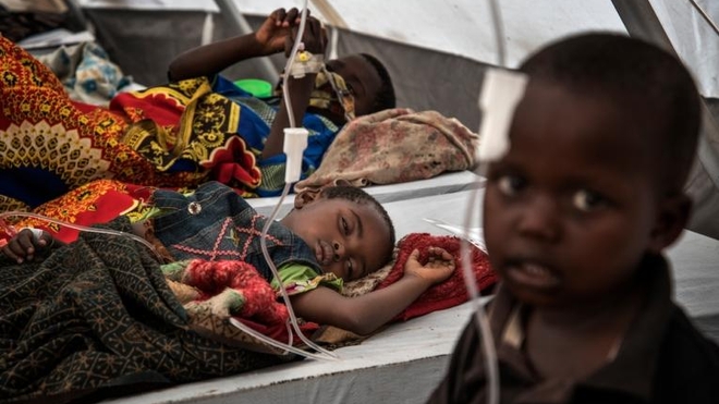 Centre de traitement du choléra à Minova, dans la province du Sud-Kivu