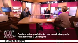 Quel est le temps d'attente pour une double greffe rein-pancréas ?