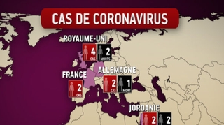 Coronavirus : 34 cas confirmés à travers le monde