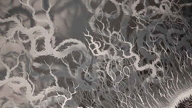 Détail de l'œuvre ''Cut Microbe'' réalisée en 2015 par l'artiste Rogan Brown (tous droits réservés)