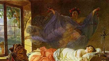 Illustration : Rêve d'une jeune fille avant le lever du soleil, de Karl Brioullov (1833)
