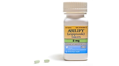 Flacon d'aripiprazole tel que commercialisé aux Etats-Unis (cc Eric Gingras).