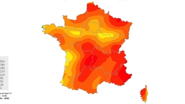 Syndromes grippaux durant la cinquième semaine de 2018 (cas pour 100.000 habitants). Crédits : réseau Sentinelles