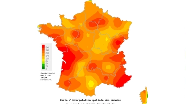 La carte du réseau Sentinelles montre une hausse importante du nombre de cas de grippe saisonnière.