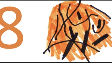 A gauche : le chiffre présenté au patient ; A droite : la représentation dessinée de ce qu'il perçoit