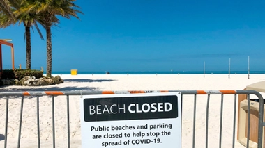 Image d'illustration. Plage de Floride fermée à cause de l'épidémie de coronavirus.