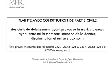 Covid-19 : une plainte criminelle pour « délaissement » de personnes vulnérables