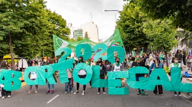 2020 Aborto legal (2020 Avortement légal) : Manifestation à La Plata, province de Buenos Aires, en avril 2020 pour la légalisation de l’avortement.