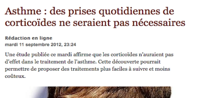Asthme et corticoïdes, la dépêche dit le contraire de l'étude