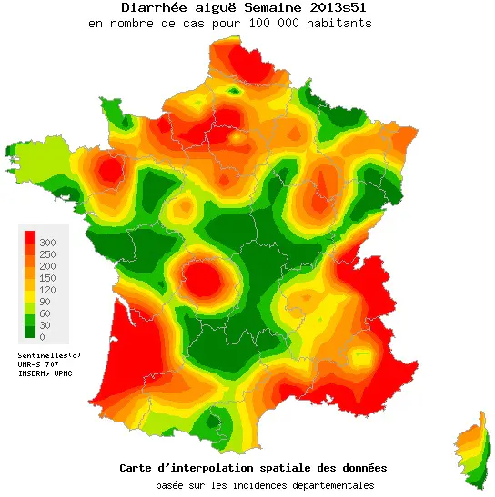 Gastroentérite - semaine du 16 au 22 décembre 2013.