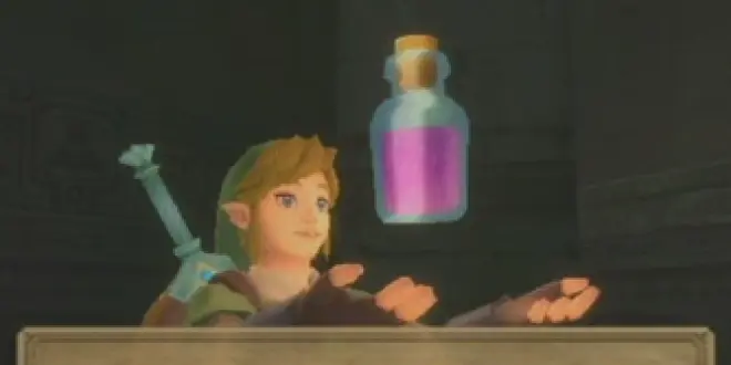 ''Cette potion restaure la jauge de votre bouclier et votre vitalité !'' Laissons ce type d'allégations à l'univers du jeu vidéo ! (image du jeu The Legend of Zelda : Skyward Sword, Nintendo)