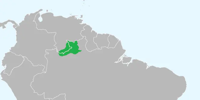 Localisation du peuple Yanomami (moins de 36.000 membres) en Amérique du Sud. cc-by-sa Javierfv1212