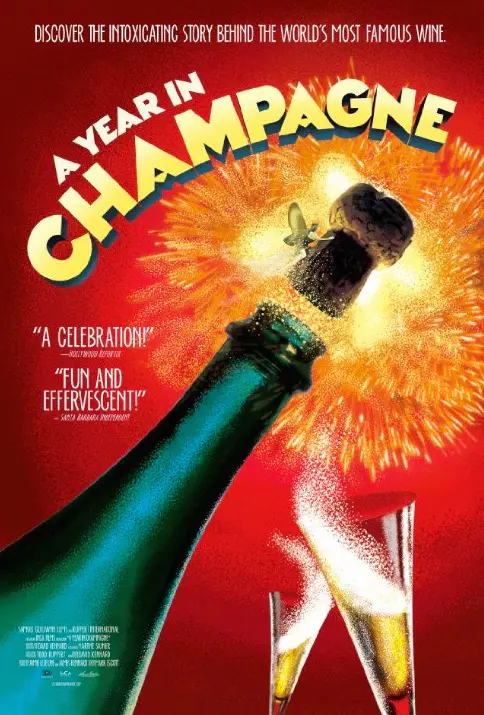 Affiche du documentaire projeté aux volontaires de l'étude : "A year in champagne" (© Samuel Goldwyn Films, 2014)
