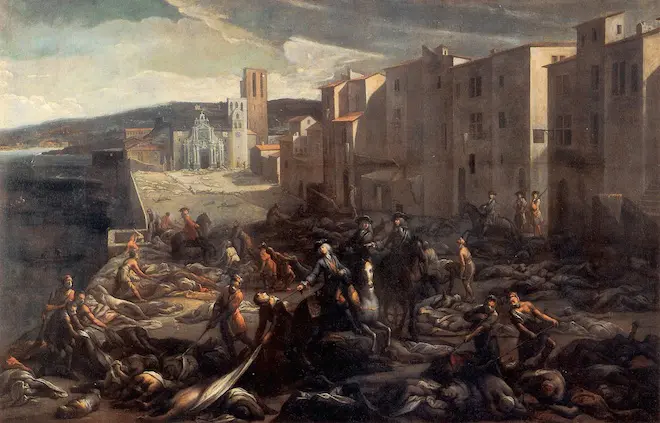 Scène de la peste de 1720 à la Tourette (Marseille). Tableau de Michel Serre (1658-1733).