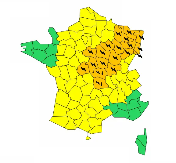 ©Météo France - Carte de vigilance du 20 juillet 2016