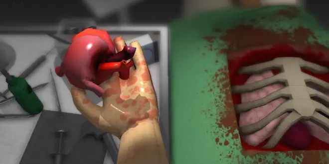 Capture d'écran du jeu "Surgeon Simulator"