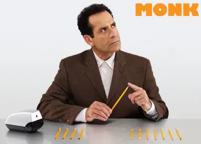 Dans la série Monk, d'Andy Breckman (2002-2009), le personnage joué par Tony Shalhoub est terriblement anxieux, et souffre de troubles obsessionnels compulsifs (TOC).