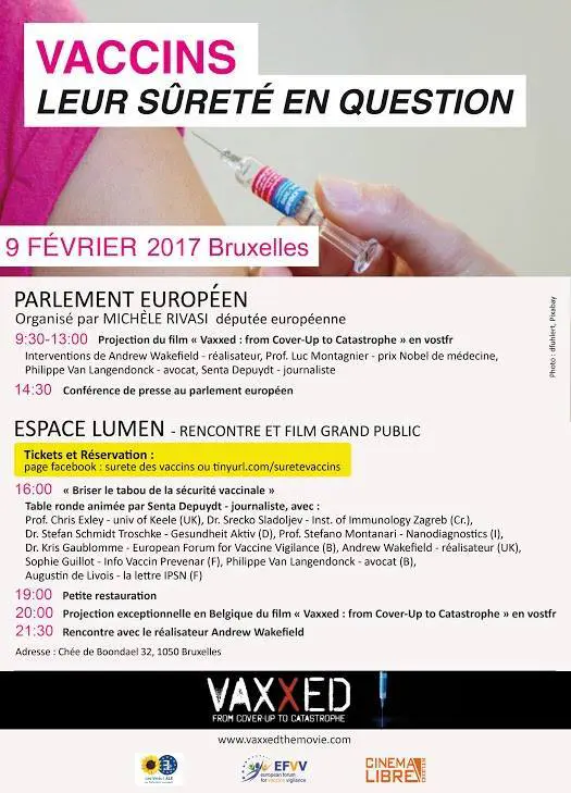 Flyer promouvant l'initiative de Michel Rivasi, avant que la projection au parlement européen ne soit annulée. (DR)