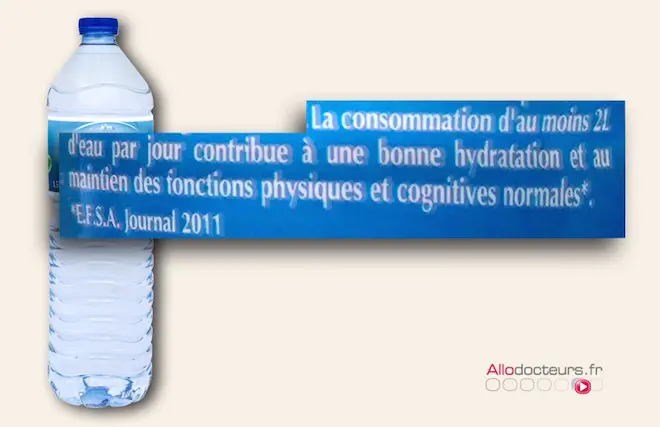 On retrouve encore la préconisation, un peu remaniée, sur certaines bouteilles d'eau minérale...