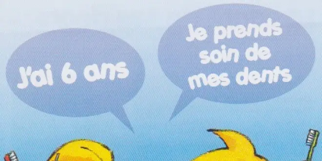 Affiche d'une campagne M'T dents à destination des enfants de 6 ans.