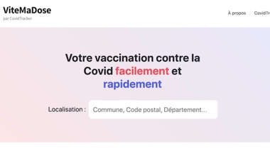 Page d'accueil du véritable site vitemadose.covidtracker.fr