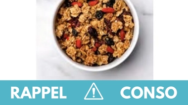Rappel produit : plusieurs lots de Granola