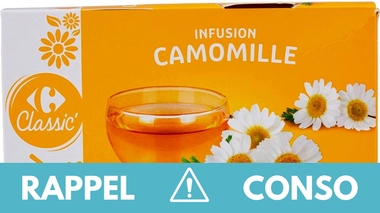 Rappel produit : Infusion camomille en sachets