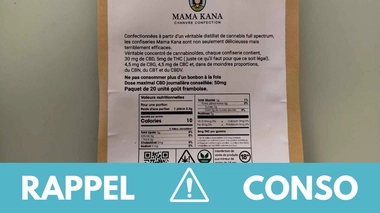 Rappel produit : Bonbons au CBD