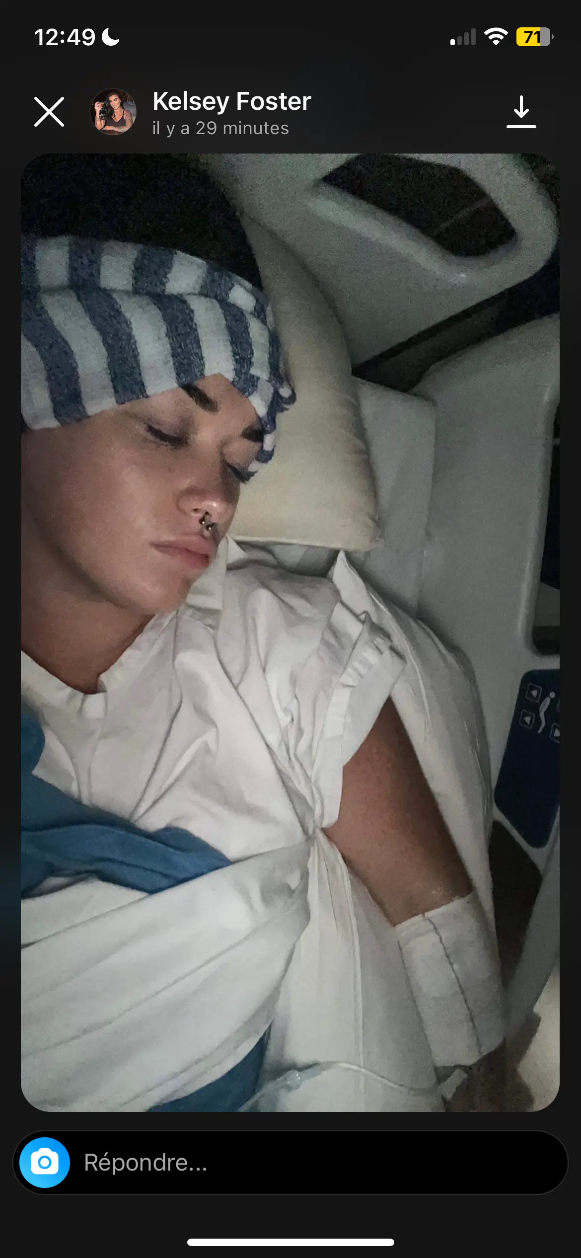 Kelsey à l'hôpital