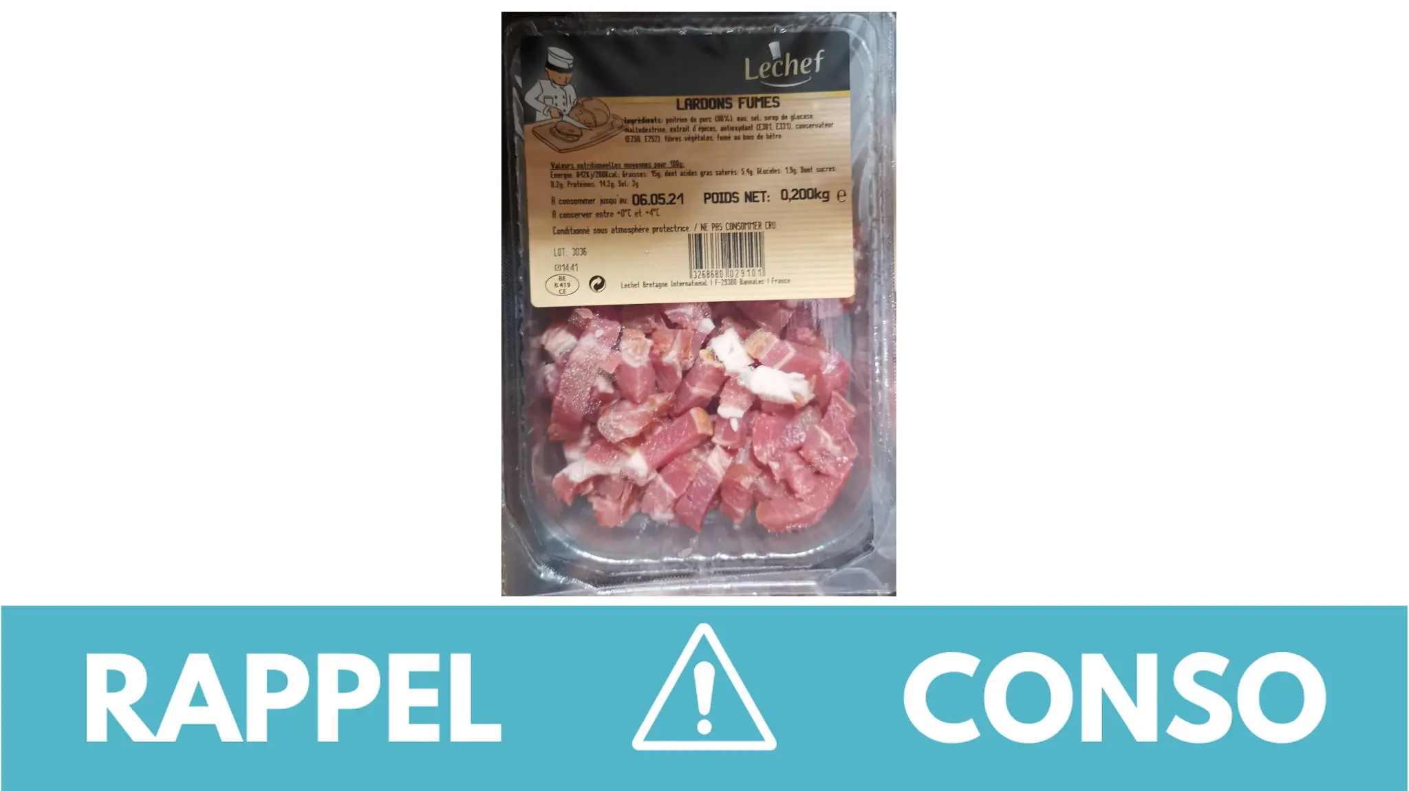 Rappel conso : lardons fumés