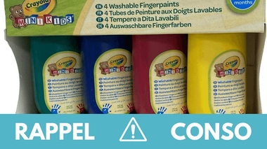Rappel produit : Tubes de peinture aux doigts